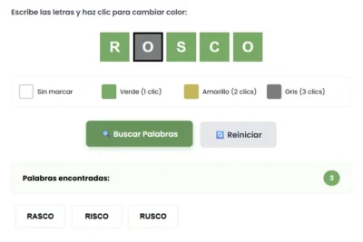 Buscador de palabras para Wordle